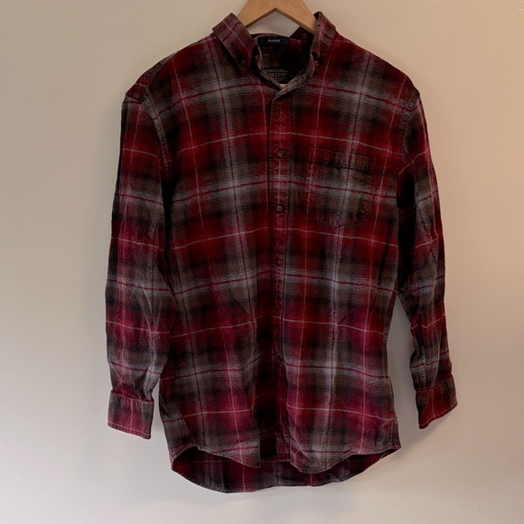 Pendleton Men's Burgundy and Gray mason sz M Plaid Shirt - Picture 1 of 10